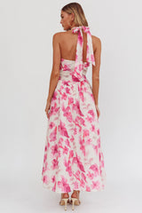 El Corazon Halterneck Dress Floral Pink