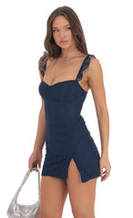 Sweetheart Neck Lace Dress in Navy