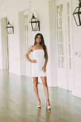 Celia Strapless Mini Dress White