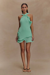 Caprice Halter Knit Mini Dress - Lagoon