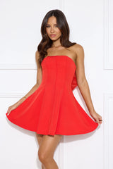 Luxury Unfolded Strapless Mini Dress