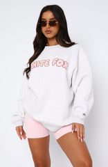 Sweet Treat Oversized Sweater Grey Marle