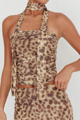 Meet Up Strapless Top Leopard