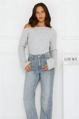 Winter Date Knitted Top Grey