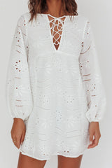 Long Weekend Eyelet Mini Dress White