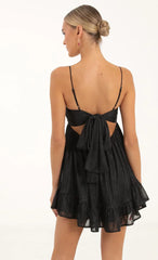 Twist Front Baby Doll in Black Shimmer