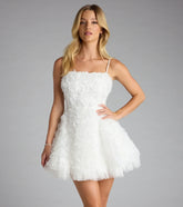 Hallie Rosette Lace-Up Skater Dress