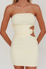 Ara Cut-Out Waist Mini Dress Butter