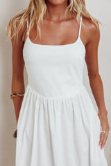 Yelizaveta Side Pocket Maxi Dress White