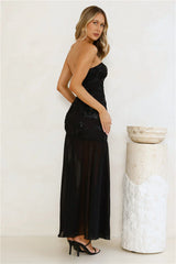 Timeless Affair Strapless Mesh Maxi Dress