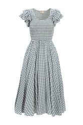 Hattie Dress in Dusty Teal Gingham