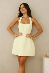Hotel Service Halter Mini Dress