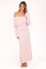 Wilma Off Shoulder Dress - Pink