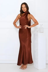 She’S Got Plans Satin Maxi Dress