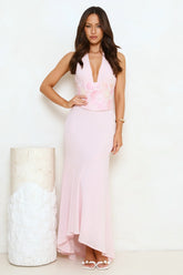 Silver Lining Love Halter Maxi Dress