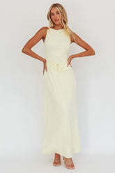 Casino Gold Hardware Ribbed Maxi Dress Butter