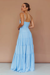 Main Attraction Cami Strap Maxi Dress Blue