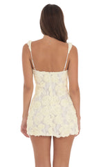 Textured Floral Bodycon Dress in Ivory