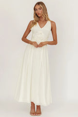 Wildflower Sun Applique Insert Maxi Dress Cream