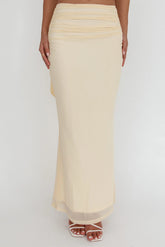 All The Lights Ruched Midi Skirt Cream