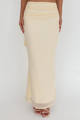 All The Lights Ruched Midi Skirt Cream
