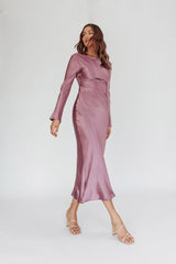 Loveland Cowl Back Midi Dress Grape