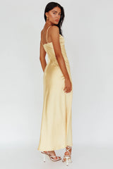 Siva Gathered Bust Midi Dress Yellow