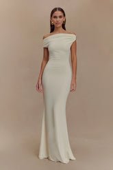 Kinsley Slinky Maxi Dress With Hardware - Ivory