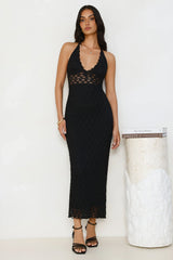 Lace Me Up Halter Maxi Dress