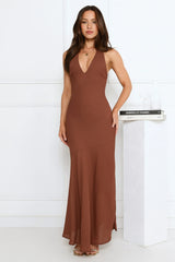 Polished Edge Halter Maxi Dress