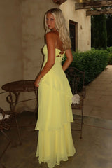 Gretta Strapless Maxi Dress - Yellow