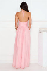 Hibiscus Hues Halter Maxi Dress