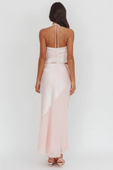 Easy Love Contrast Maxi Skirt Pink