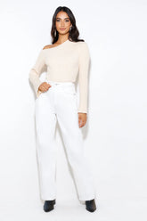 Winter Date Knitted Top Beige