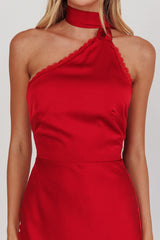 Adora One-Shoulder Maxi Dress Red