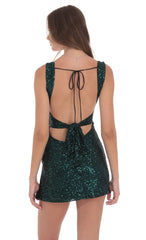 Sequin Bodycon Dress in Green