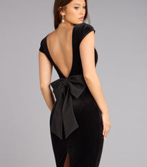 Darcy Velvet Bow Midi Formal Dress