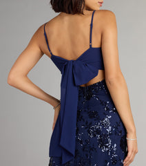 All Eyes On You Sequin Bow Mini Dress