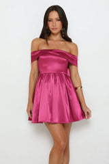Luxe Language Off Shoulder Mini Dress