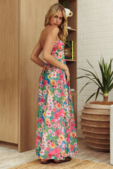 Sunday Dawn Strapless Maxi Dress Floral Pink