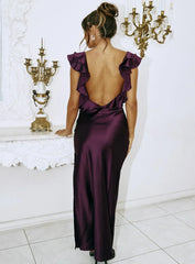 Faithful Frill Maxi Dress Plum