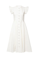Nelly Dress in White Denim