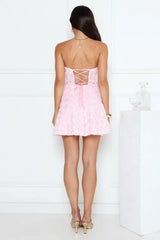 Rosette Whimsy Strapless Mini Dress