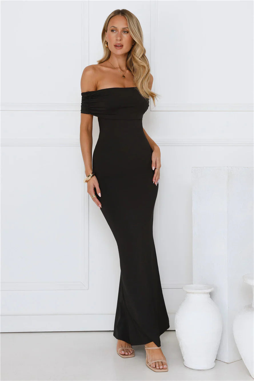 Vibe On Point Off Shoulder Maxi Dress