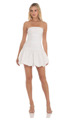 Strapless Bubble Dress in White