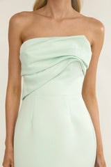 Fleur Sky Strapless Pleat Bust Maxi Dress Mint