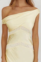 Revelation Off-Shoulder Lace Trim Maxi Dress Butter