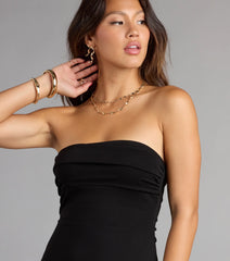 Cute Girl Era Strapless Ponte Mini Dress