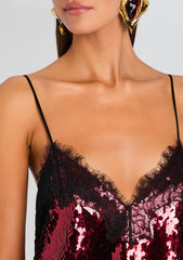 Olive Sequin Lace Dress