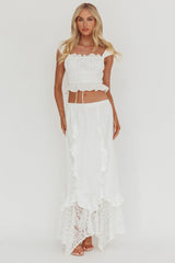 Liora Frill Bust Crop Top White